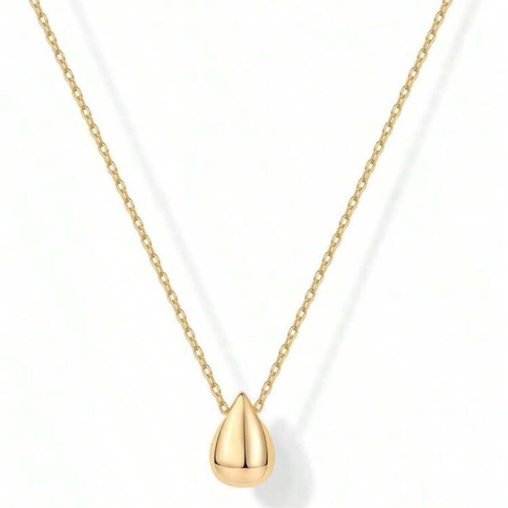 14K Gold Plated Elegant Teardrop Necklace NEW IN BOX